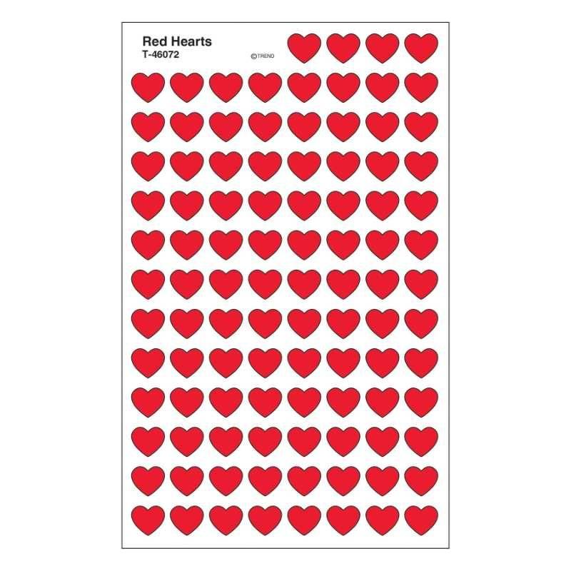 Red Hearts super Shapes Stickers 8 sheets