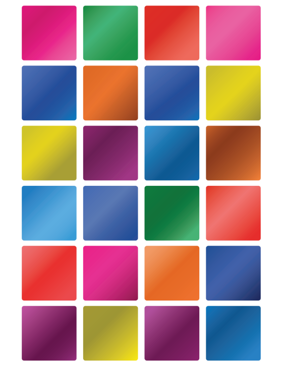Metallic Square Stickers 1" 25mm 10/pk