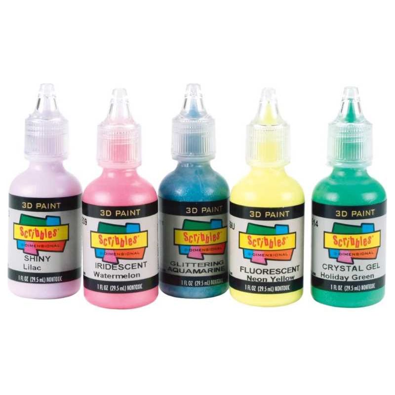 Scribbles 3D Fabric Paint (1 oz., Shiny White, 1/pk)