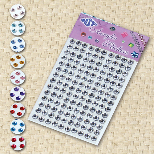 Adhesive Rhinestone Blue 8mm 120/pk