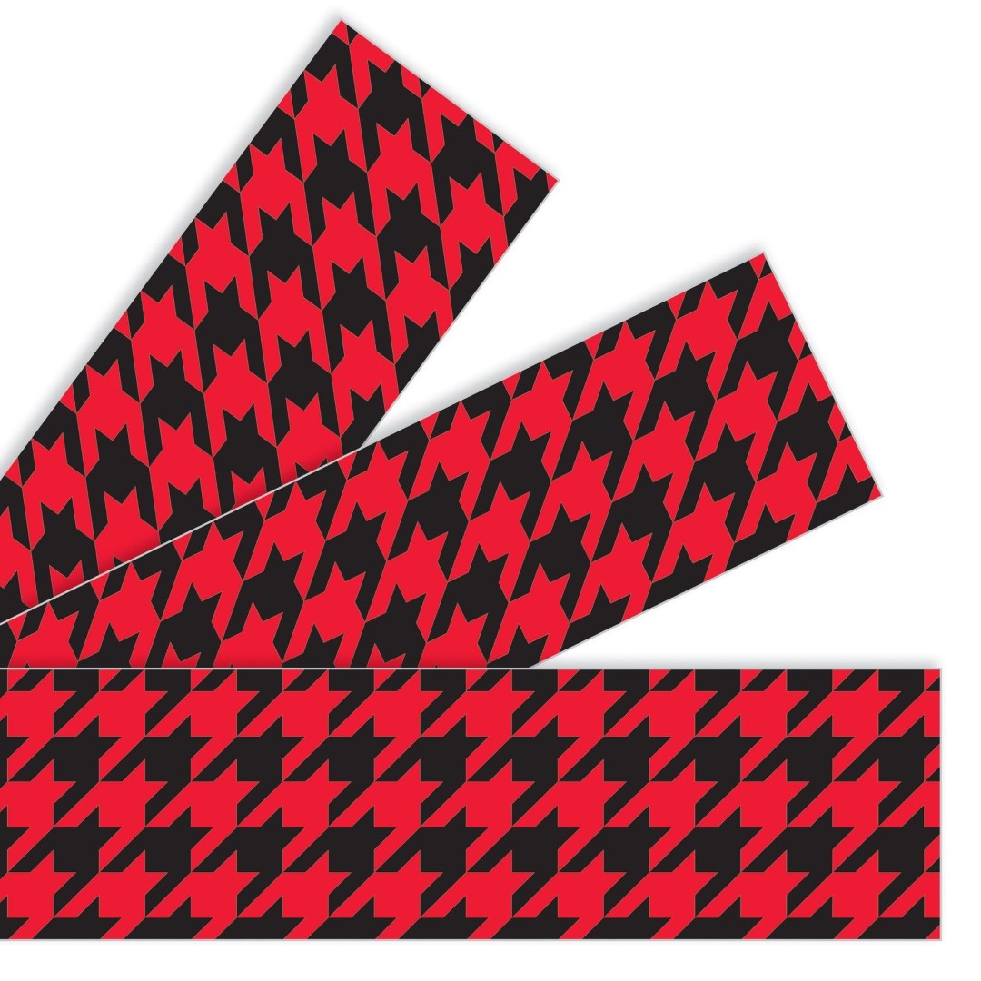 Houndstooth Red Borders 2 3/4in x 35 3/4ft 12/pk (Discontinued)
