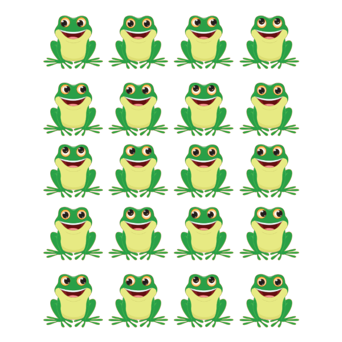 Frogs Shape Stickers Die Cut Color Print 10/pk