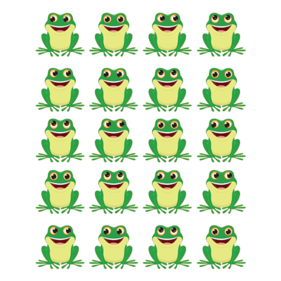 Frogs Shape Stickers Die Cut 1" Color Print 10/pk