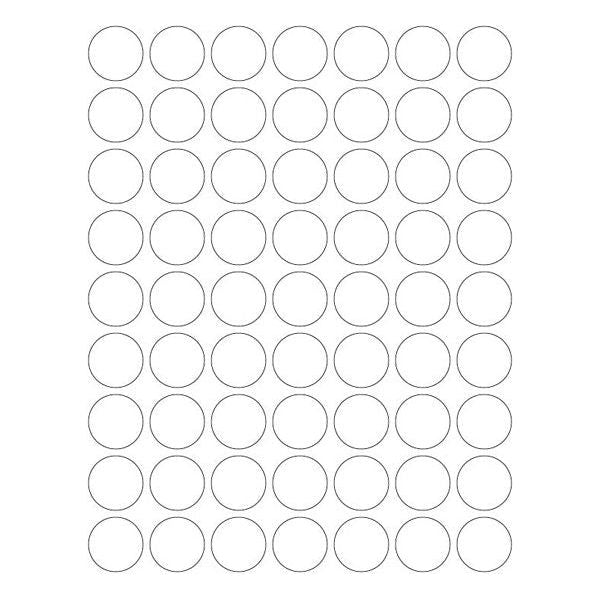 White Round Labels 1" 63/pg 20/pk