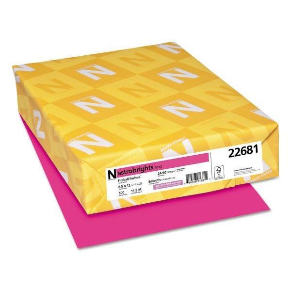 Color Paper 24 lb 8 1/2" x 11" Fireball Fuchsia 500 Sheets/Ream
