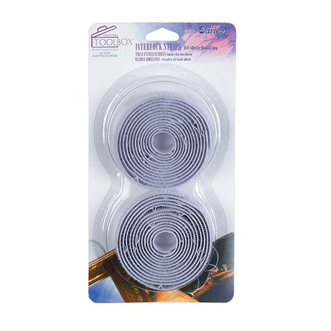 3/4" Adhe. Hook And Loop Tape Strip: White, 5/ft.