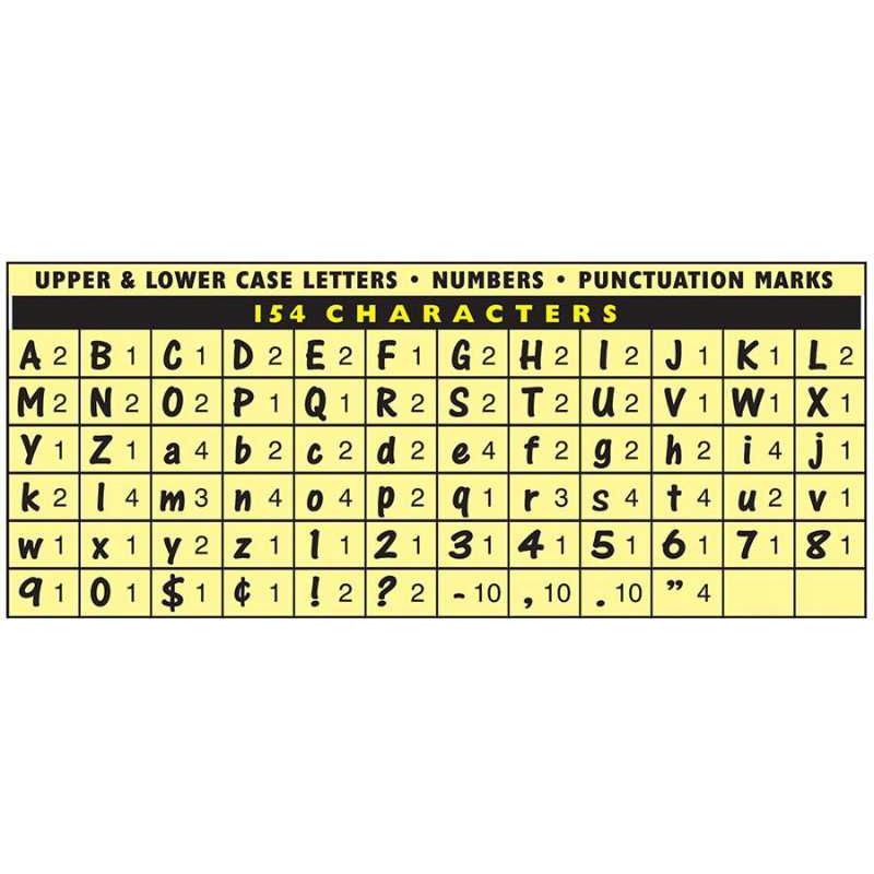 Self-Adhesive Letters, 4", 154 Characters Cheery Font