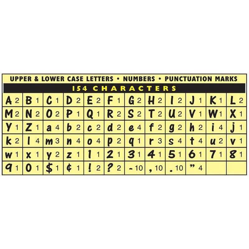 Self-Adhesive Letters, 4", 154 Characters Cheery Font