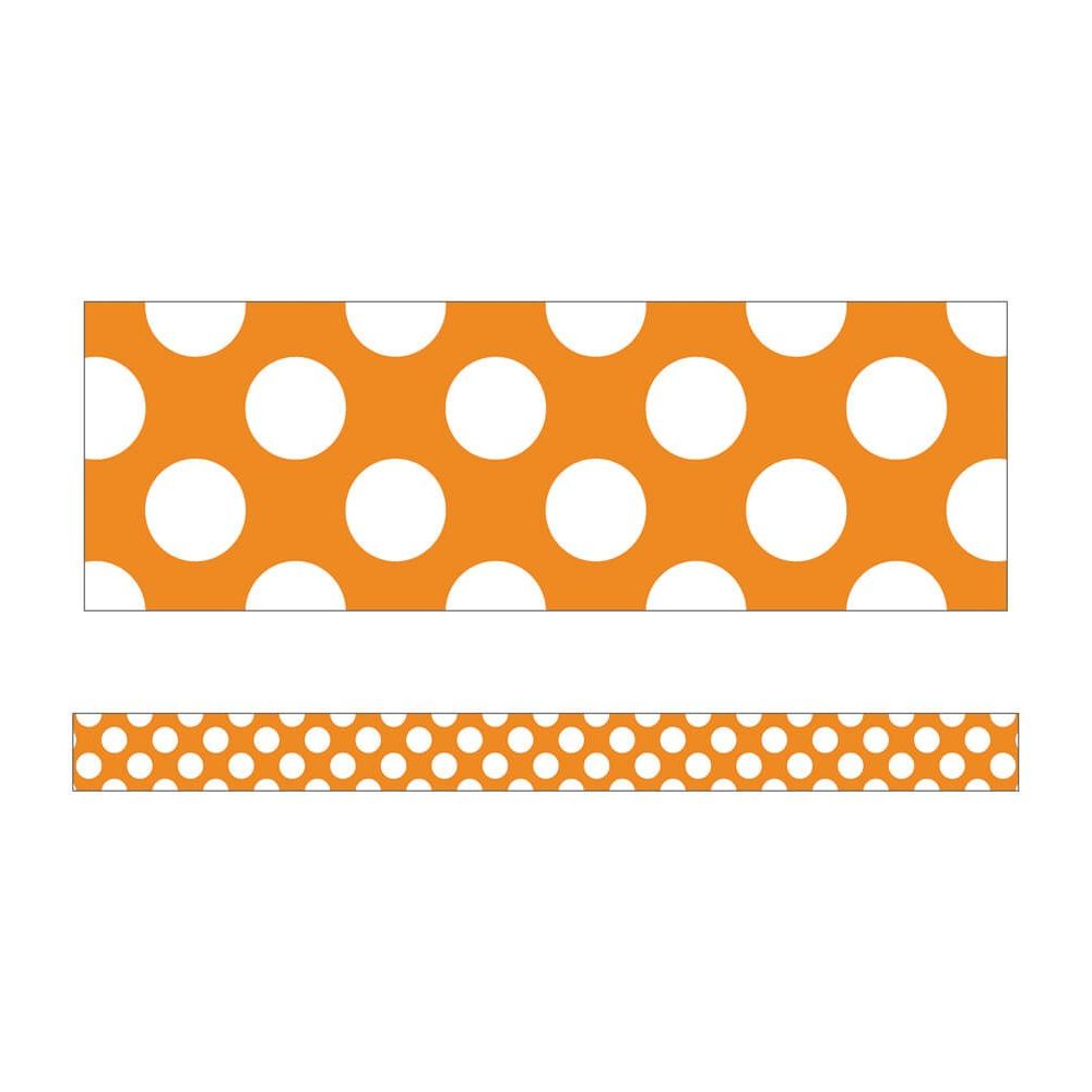 Orange With White Polka Dot Straight Boarder