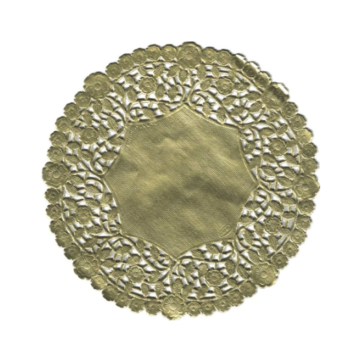 Round Paper Lace Doilies (Gold, 10" 12 Pack)