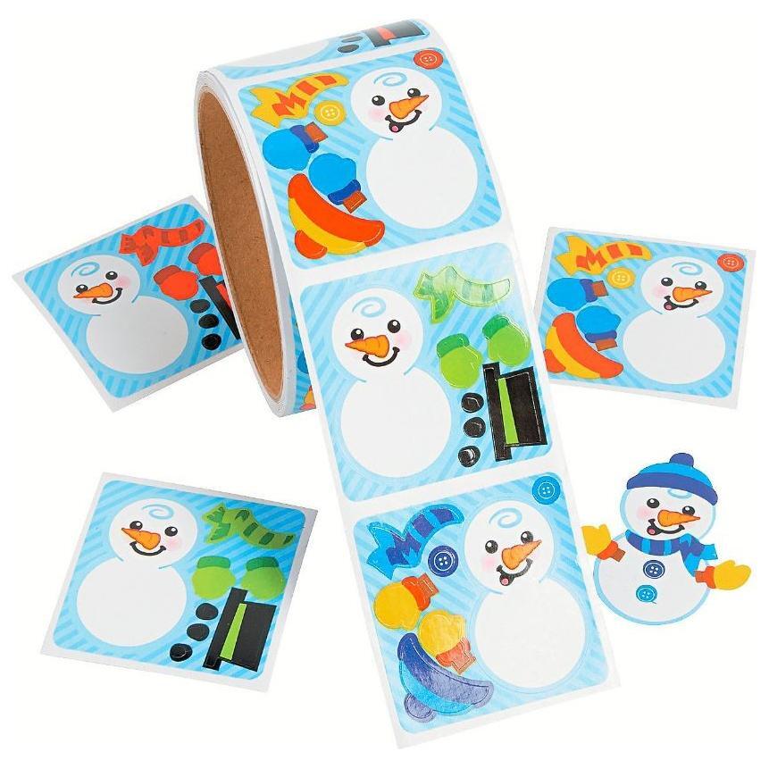 Dress a Snowman Sticker Roll 50 Stickers/ Roll