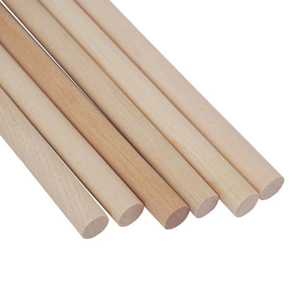 Wooden Dowel Sticks 3/8" x 12" 6/pk