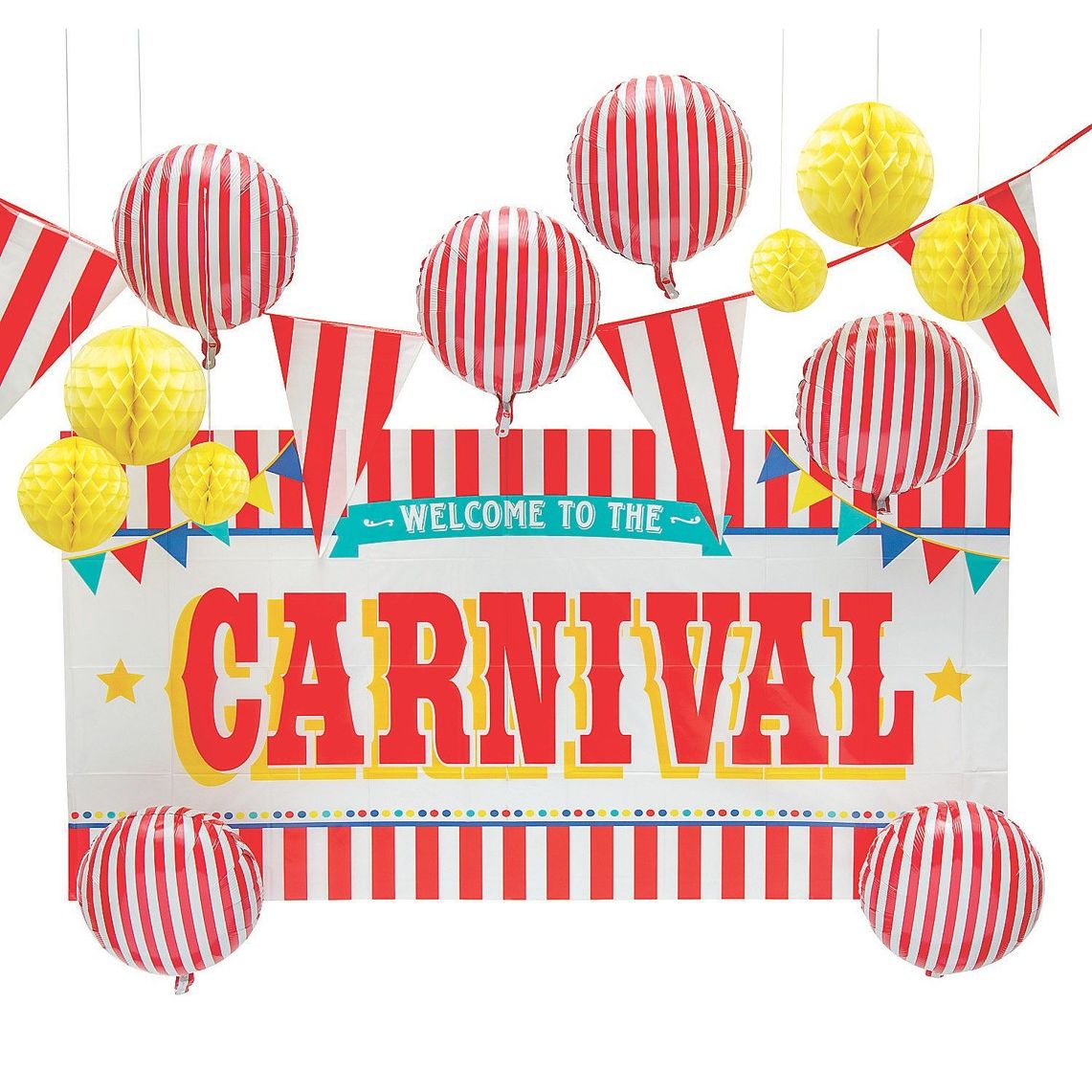 Red & White Carnival Decorating Kit 6 ft. x 3 ft. - 1 set
