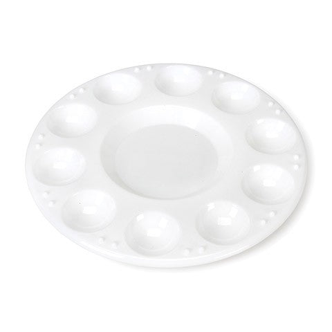 Paint Palette 6.5" Plastic Round 10 Well w/ 3 Paint Brushes