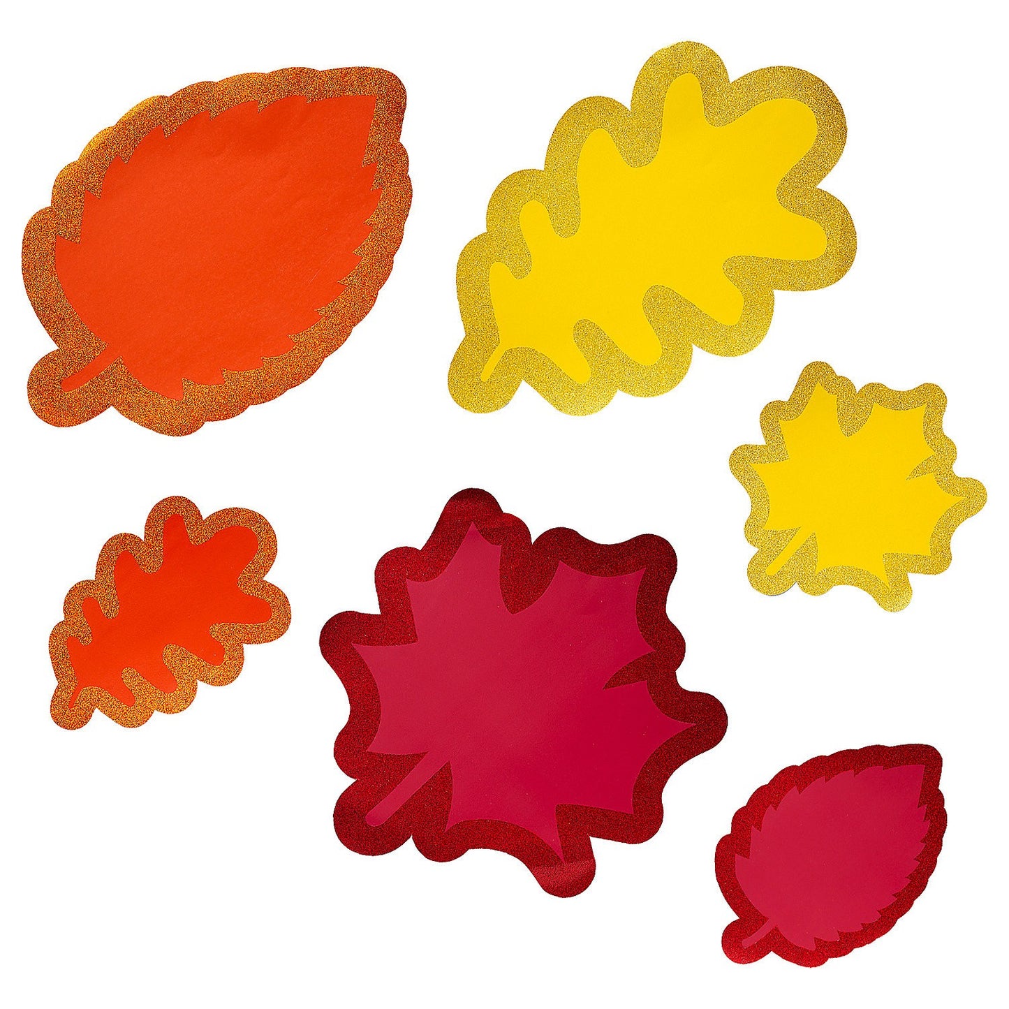 Fall Leaf Cutouts with Glitter Assorted 8" - 16" x 11-1/4" - 20" 6 pcs/pk