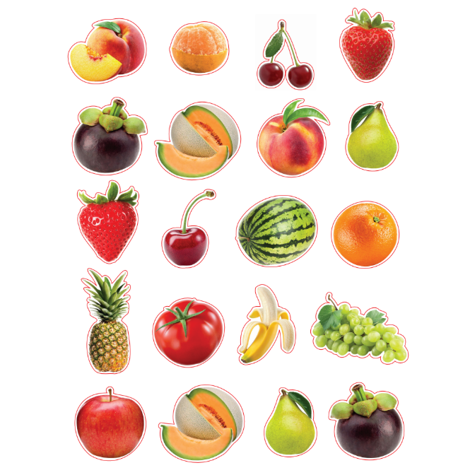 Fruit Die Cut Stickers Color Print 10/pk