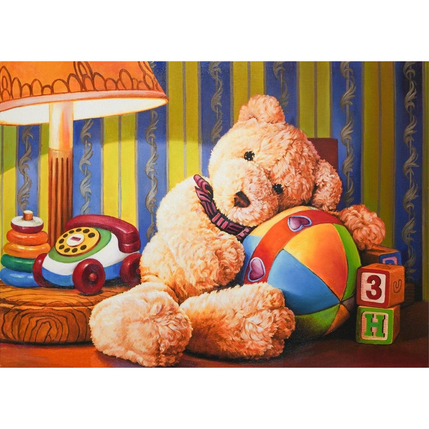 Teddy Bear Cuddling, 500 Piece Puzzle