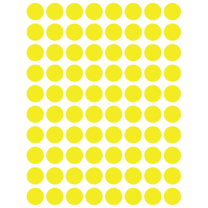 Color Coding Dot Stickers All 1/2" Yellow 13mm Color Print 32/pk