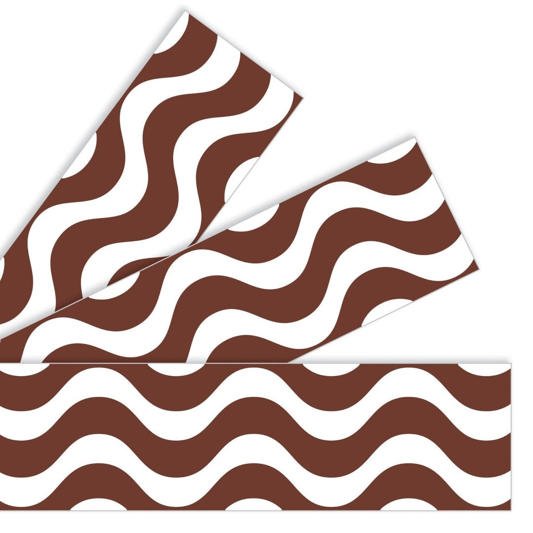 Wavy Chocolate Borders 2 3/4in x 35 3/4ft 12/pk (Discontinued)