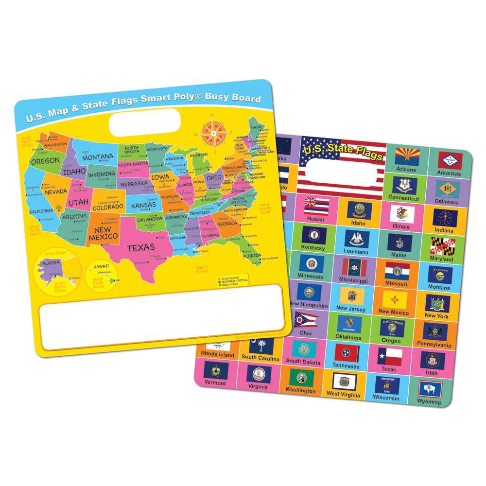 Smart Poly Map / State Flags Dry Erase 10.75"x 10.75"