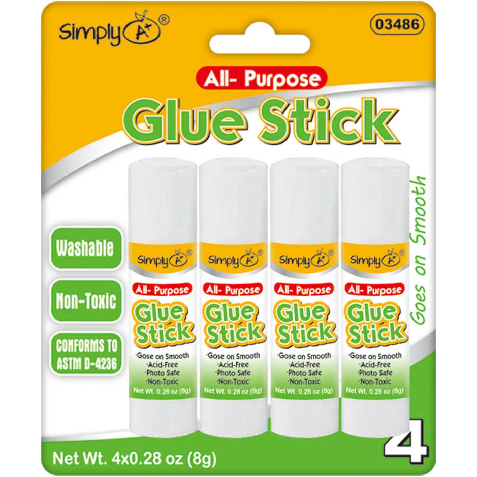 Glue Sticks .28 oz 4/pk