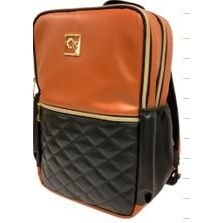 Leather Black And Gold Backpack 16"