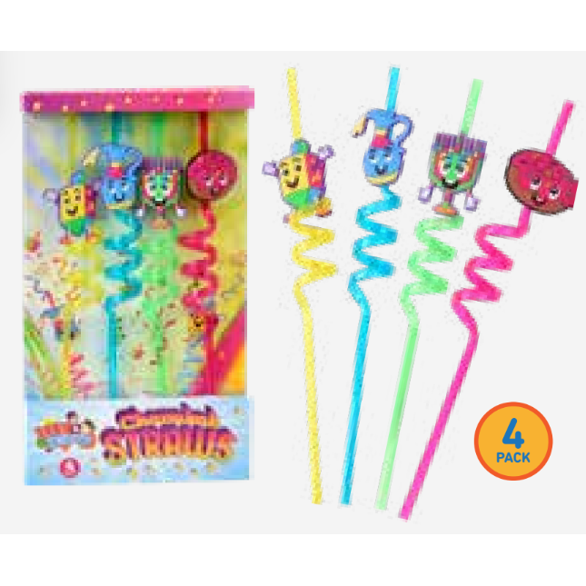 Chanukah Straws 4/pk
