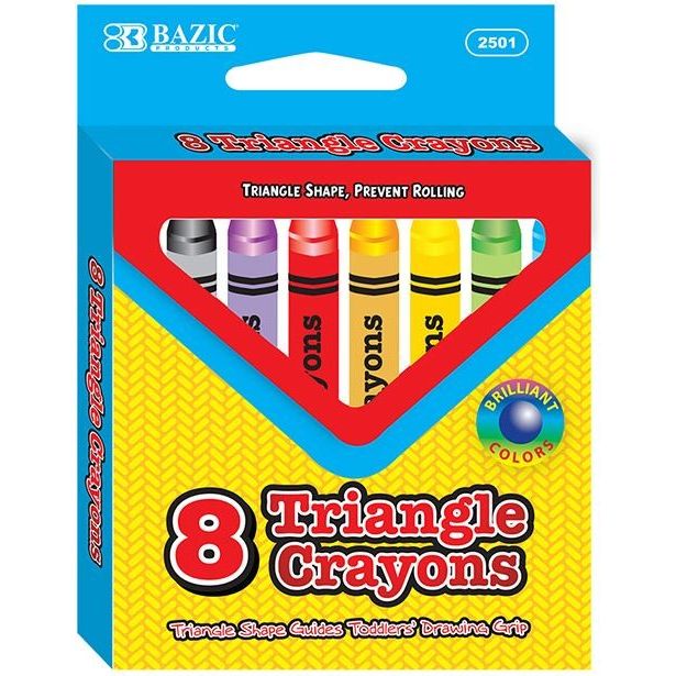 8 Color Premium Jumbo Triangle Crayons