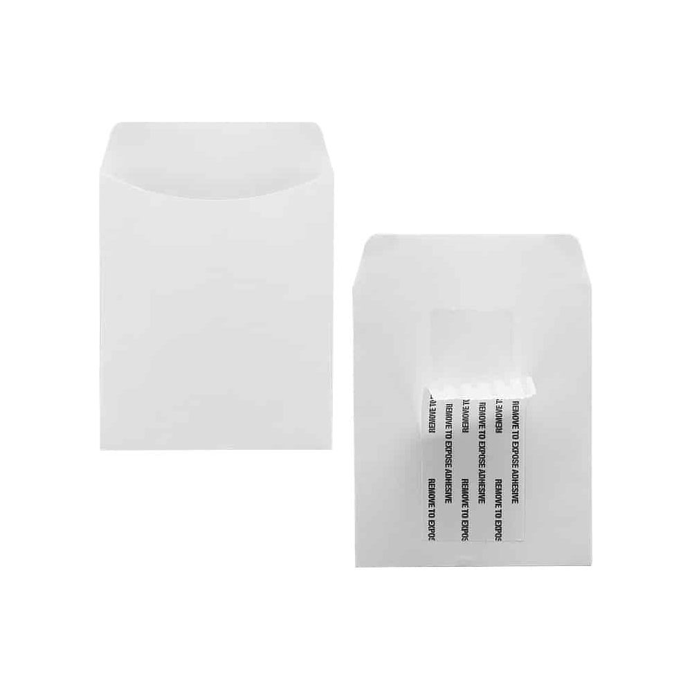 Library Pockets 3.5" x 4.875" Self Adhesive White 250/pk