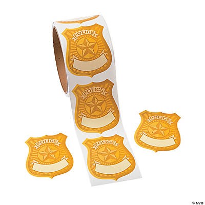 Paper Police Badge Name Tag Stickers 100 per roll