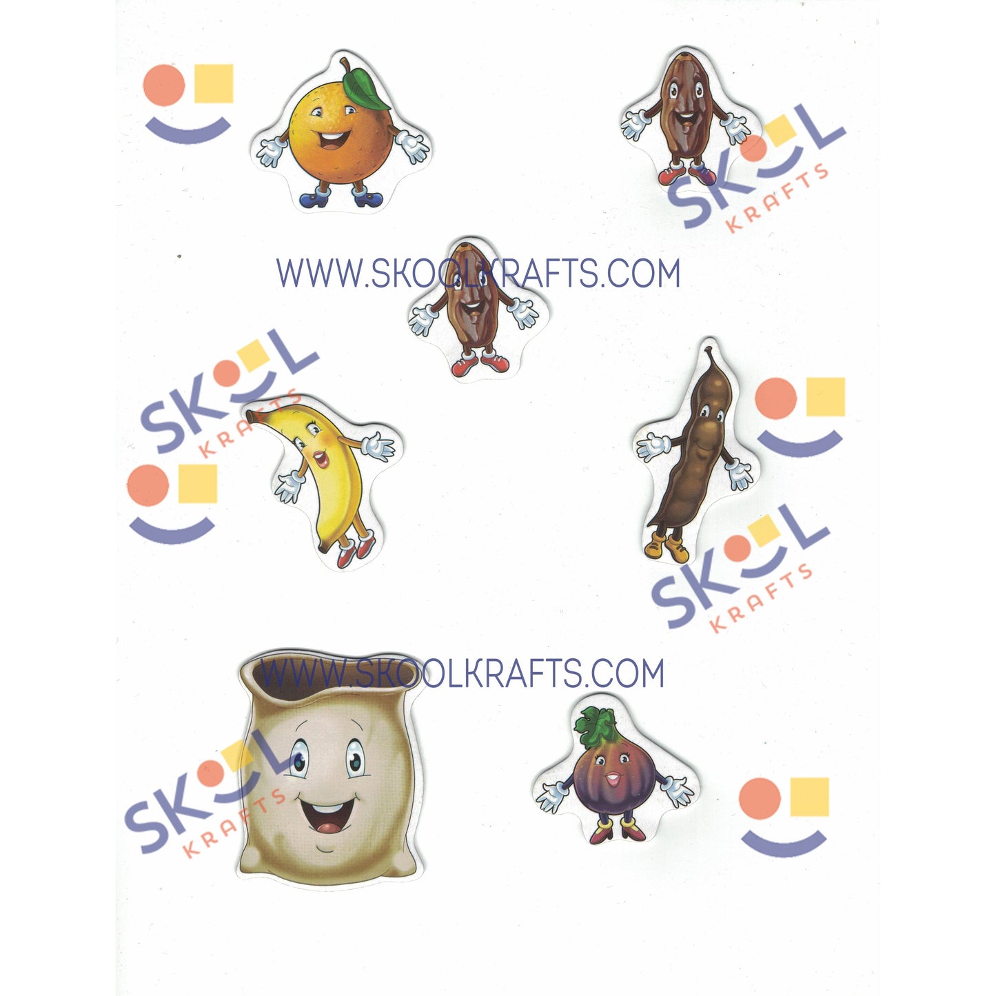 Six In A Sack Self-adhesive Printed Foam Shapes 42/pc