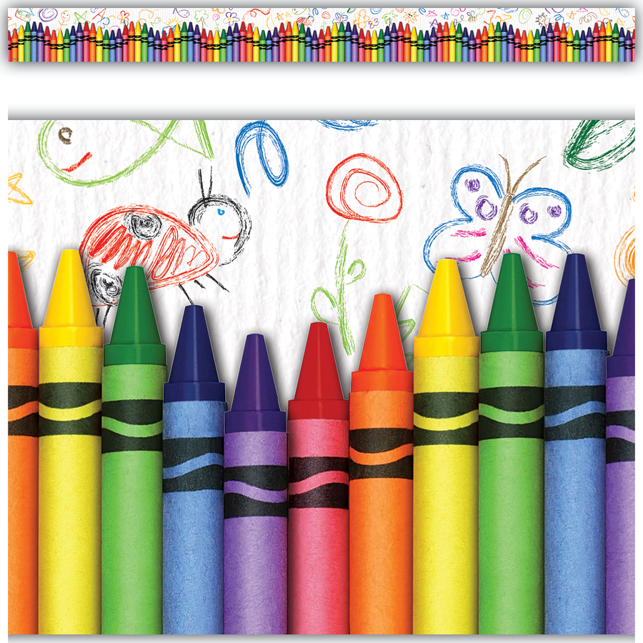 Crayons Straight Border 3" x 35" 12/pk