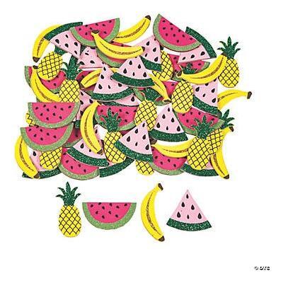 Fruit glitter shapes self adhesive 72pc (discontinued)