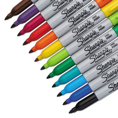 Sharpie Permanent Ink Fine Markers 12/pk