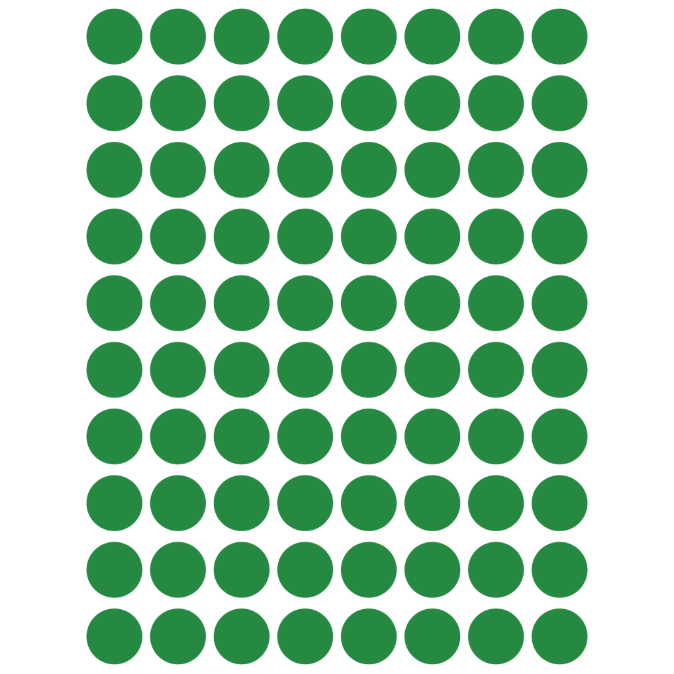 Color Coding Dot Stickers All 1/2" Green 13mm Color Print 32/pk