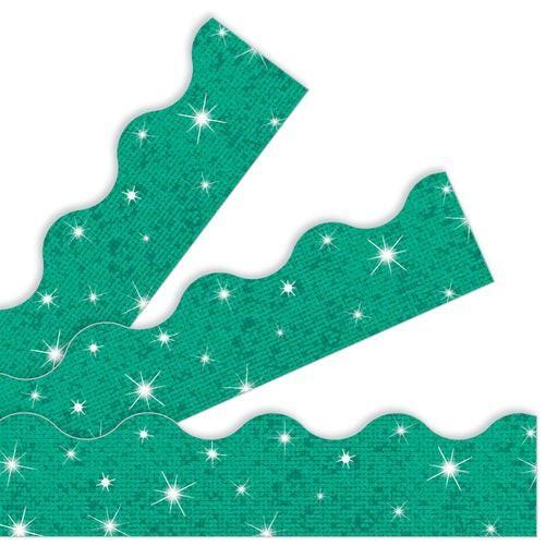 Teal Sparkle Trimmers Borders 2 3/16” x 35” 12/pk (discontinued)