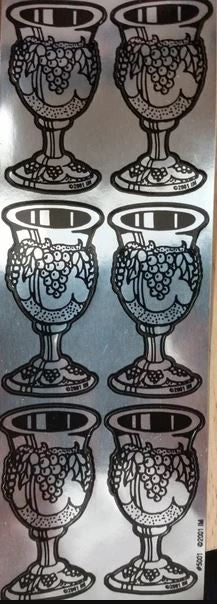 Silver Bechers Stickers 1.75"x1" 6 On A Sheet (6 Sheets)