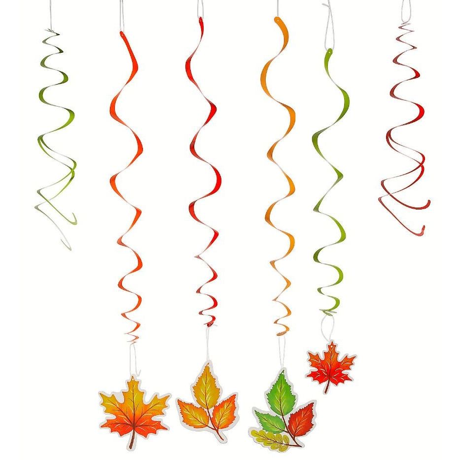 Fall Leaves Hanging Swirls, Assorted