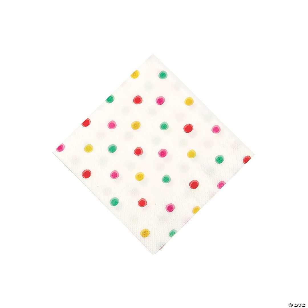 Color Dot Beverage Napkins 5" 16/pk
