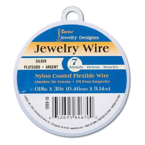 EZ Bead Wire - 7 Strand - Bright Silver - .018 inches - 30 feet (closeout)