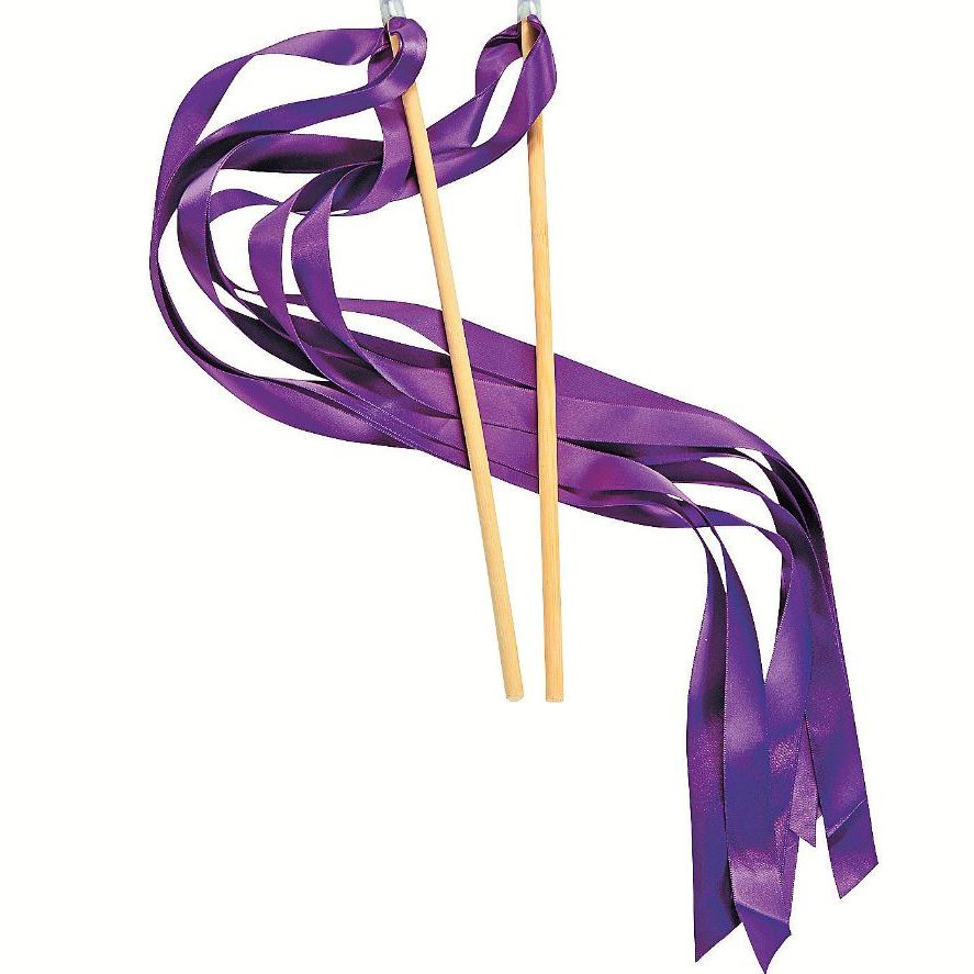 Purple Ribbon Wands 24/pk