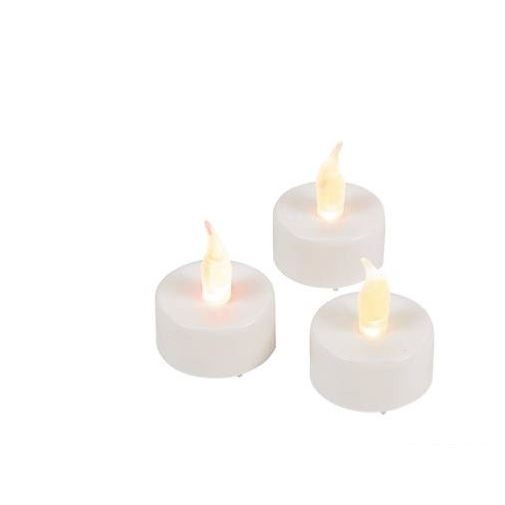 White Battery-Operated Tea Light Candles 12/pk