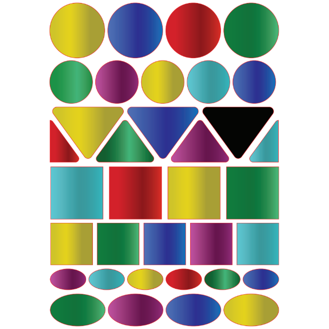 Large Metallic Geometric Shape Stickers Die Cut Color Print 10/pk