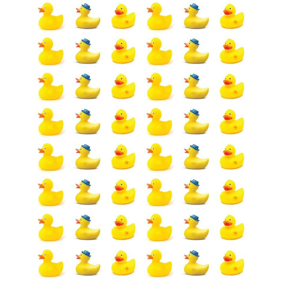Rubber Duck Stickers Round 19mm Color print 10/pk