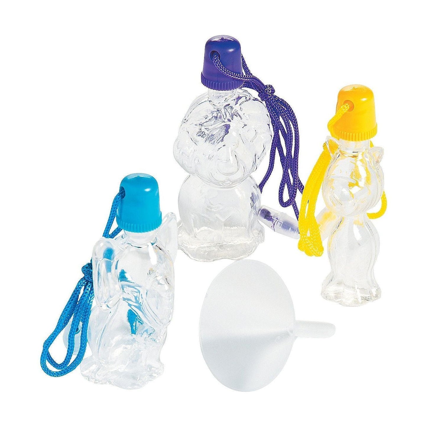 Safari Sand Art Bottle Necklaces, Includes 1 Plastic funnel, 3"- 3 1/2" with 28" cord, 12/pk