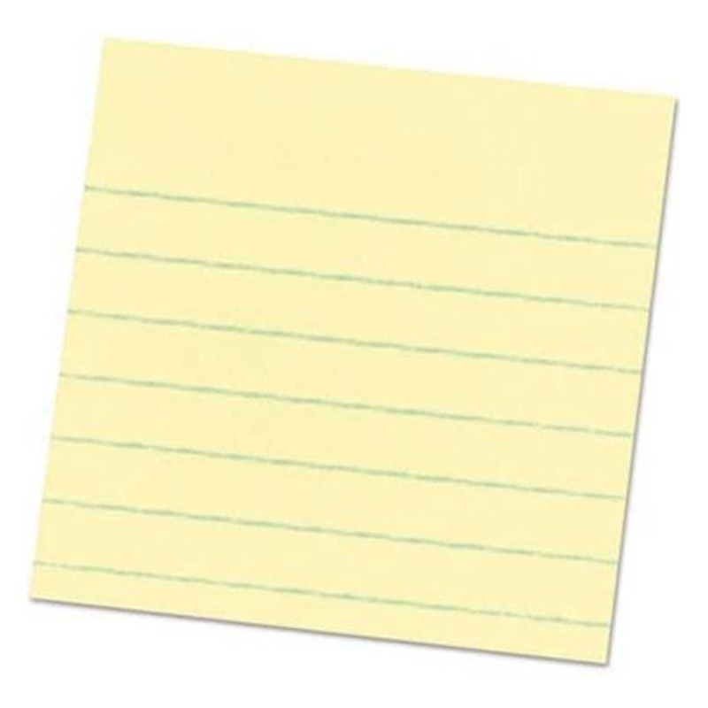 Sticky Notes Ruled (3" X 3", Yellow, 120/pk)