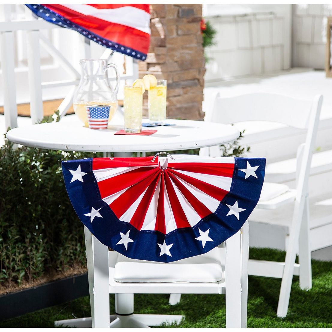 Patriotic Fan Drape Mini Flocked Bunting 18" x 9" - 1 Pc.