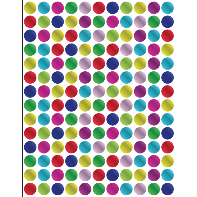 Metallic Assorted Dot Stickers 1/4" 10mm 10/pk