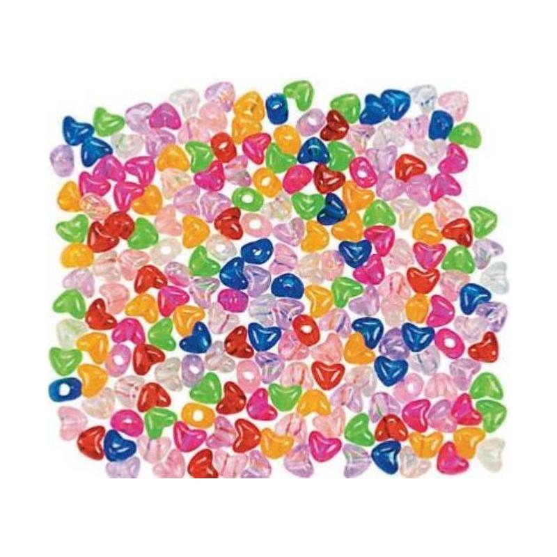Transparent Happy Heart Pony Beads 1/2 Lb. Approx 600/pcs 1/4"