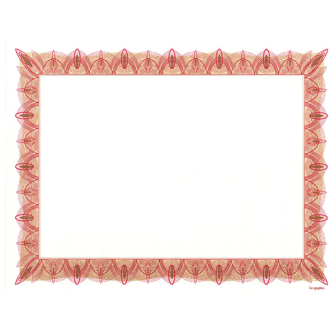 Classic Parchment Certificate Paper 8 1/2" x 11" 50 Sheets Red